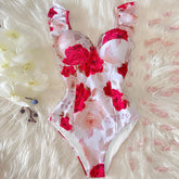 Maillot de bain une pièce à imprimé floral frais Maillot de bain une pièce à sac rigide